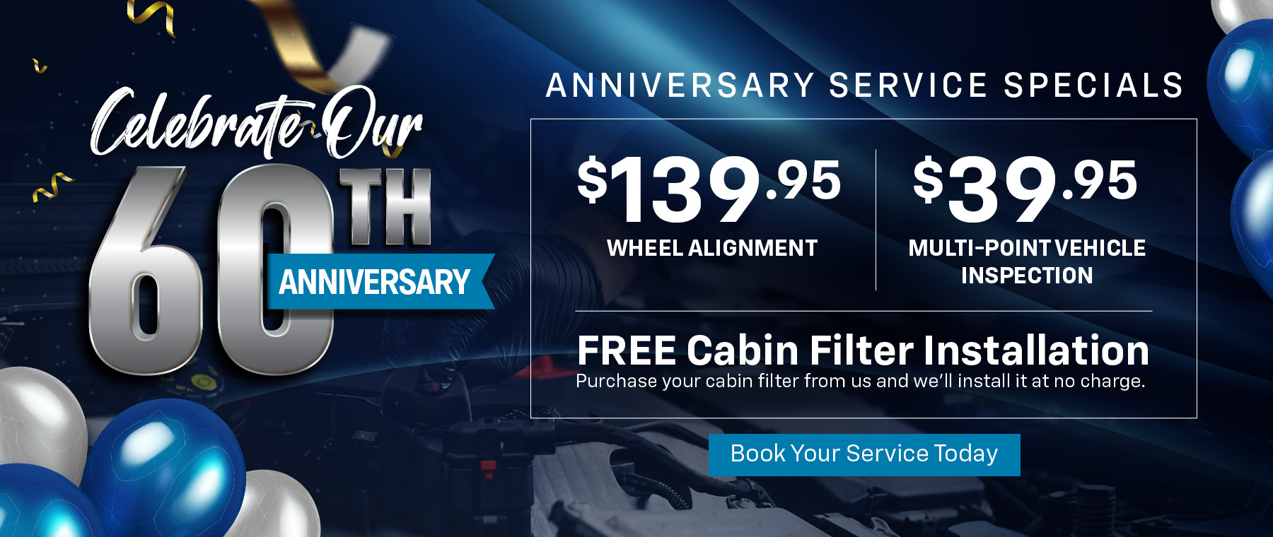 Car financing offer with no payments for 90 days, featuring three Chevrolet vehicles against a fireworks backdrop.