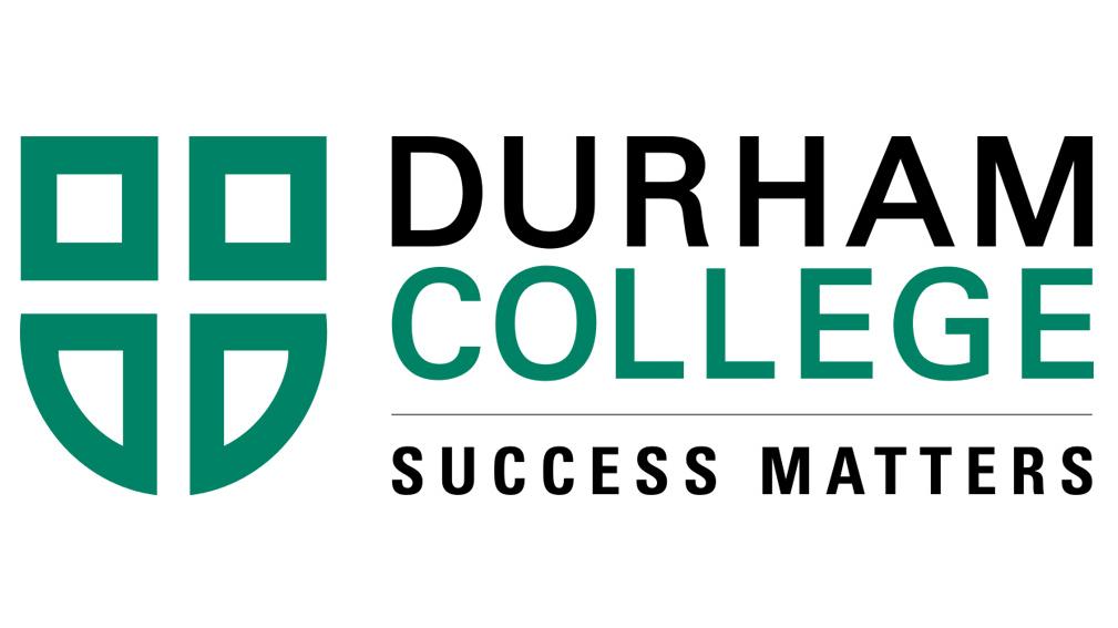 Durham College logo with shield, tagline "Success Matters," in green and black text.