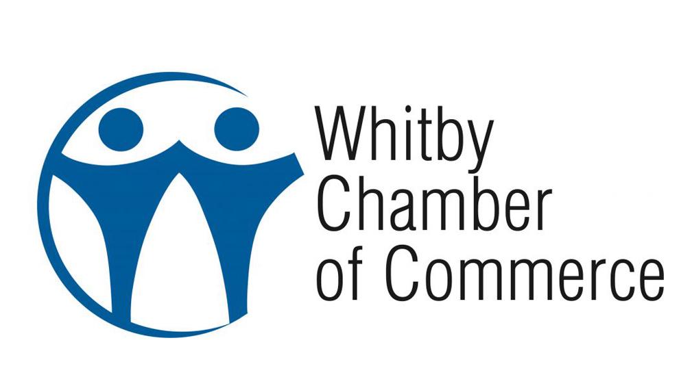 Whitby Chamber of Commerce logo featuring blue abstract figures.