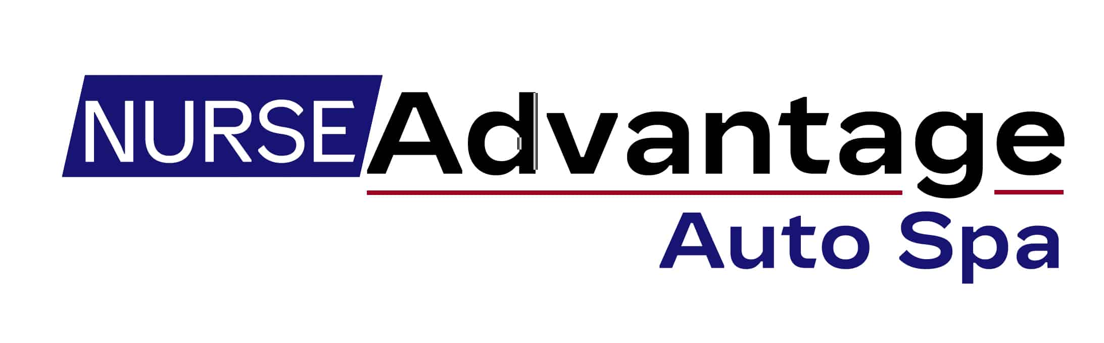 Nurse Advantage Auto Spa logo with blue and red text, emphasizing automotive care services.