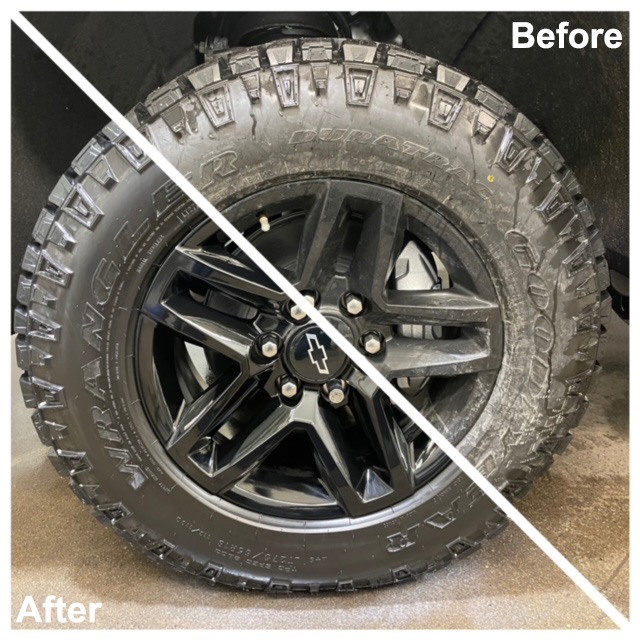 Car interior cleaning before and after; dirty floor mat transformed to spotless condition.